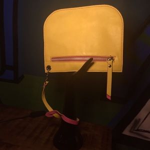 Handmade Italian leather clutch wristlet